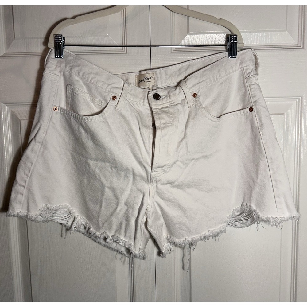 Universal Thread 90s Baggy White Denim Shorts Jorts Cut Off High Rise 14 RN17730